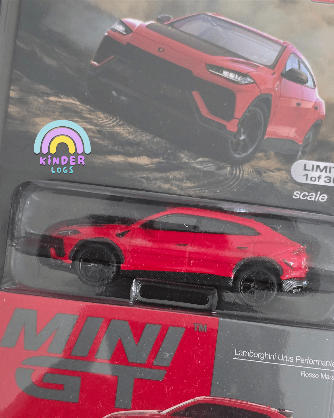 Mini GT Lamborghini Urus Performante (Rosso Mars) - Mijo Exclusives - Kinder Logs