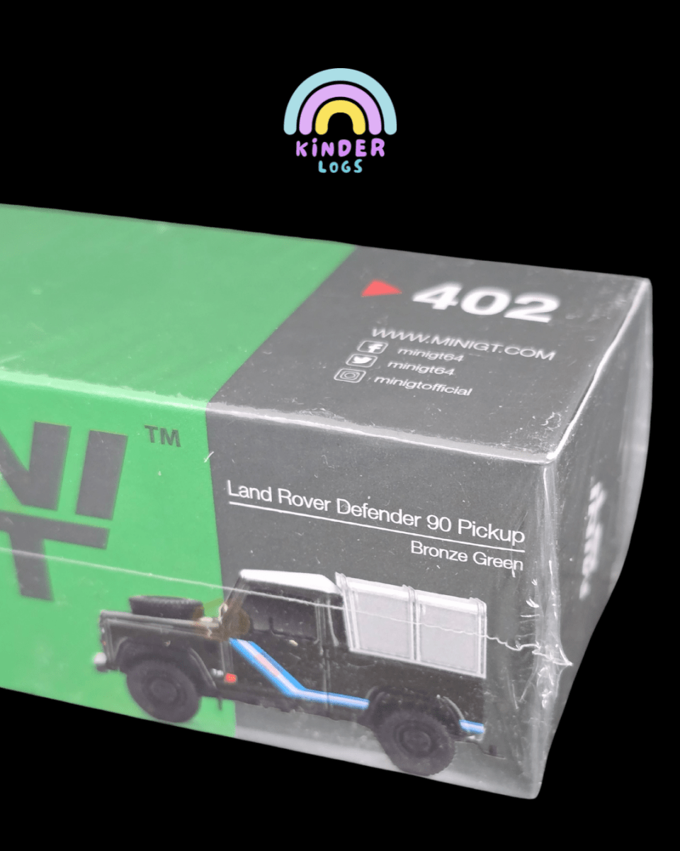 Mini GT Land Rover Defender 90 Pickup - Bronze Green (Sealed Box) - Kinder Logs