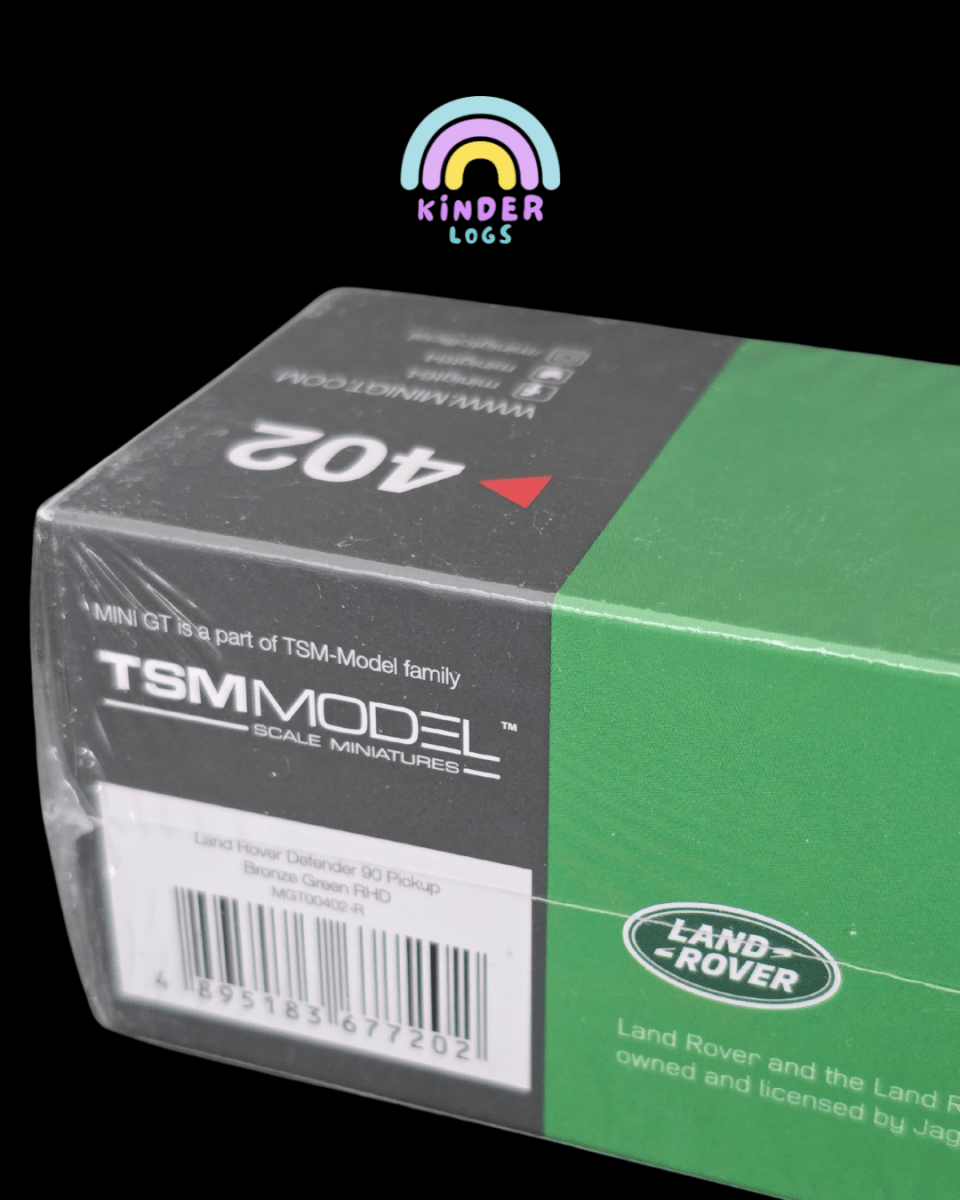 Mini GT Land Rover Defender 90 Pickup - Bronze Green (Sealed Box) - Kinder Logs