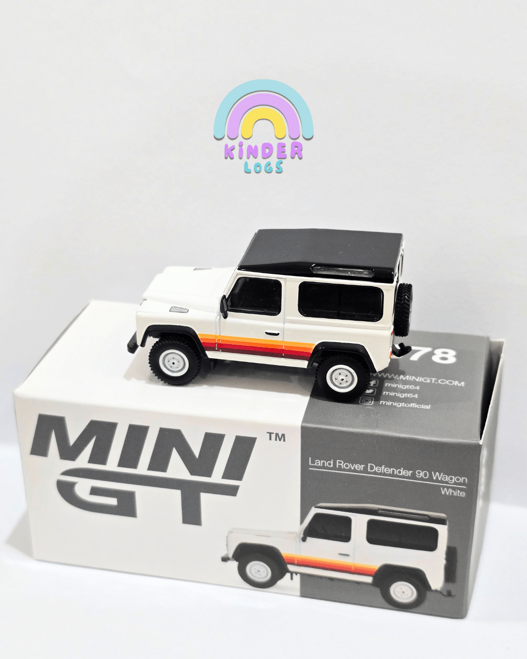 Mini GT Land Rover Defender 90 Wagon - RHD Version (Open Box) - Kinder Logs
