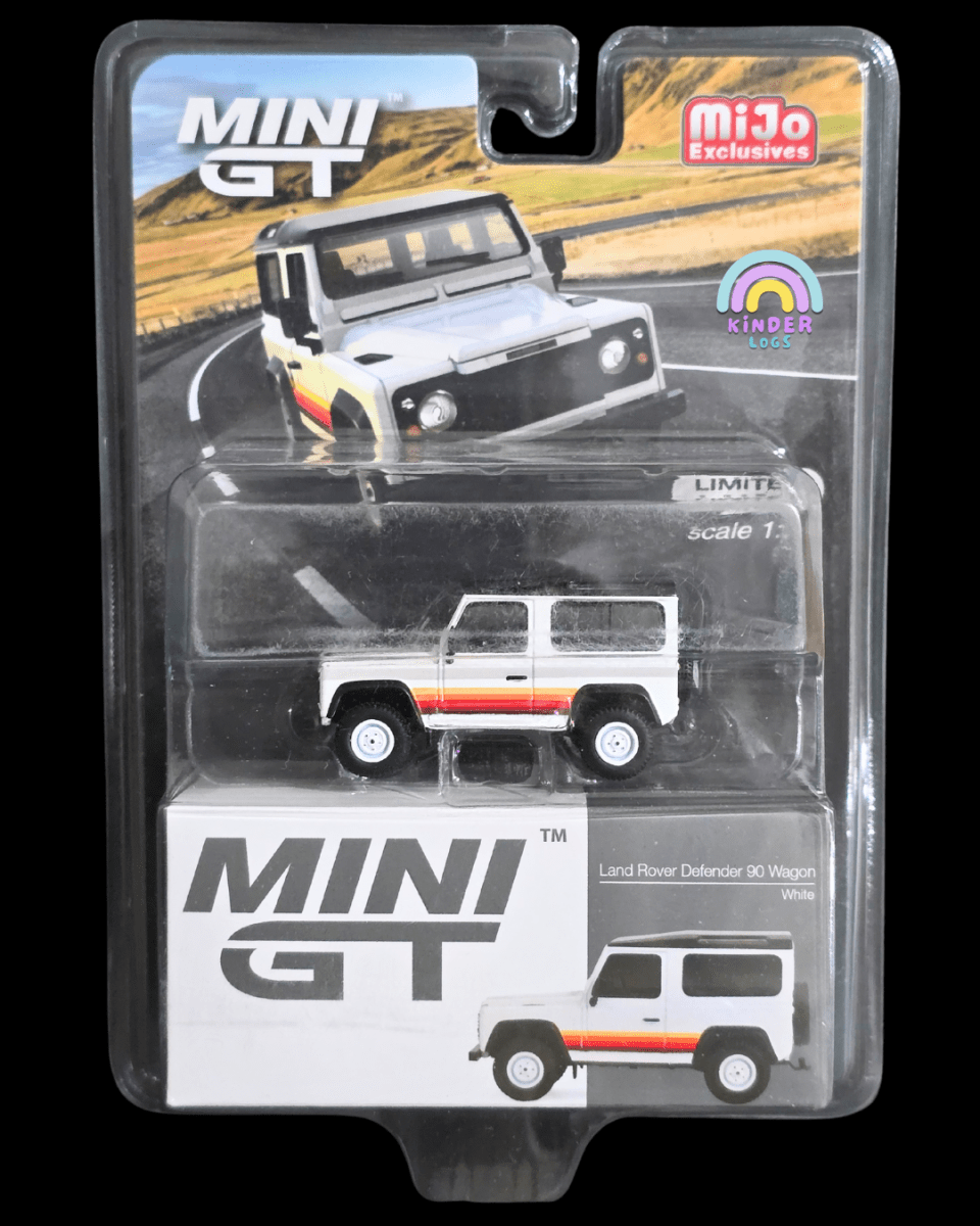Mini GT Land Rover Defender 90 Wagon - White - Mijo Exclusives - Kinder Logs