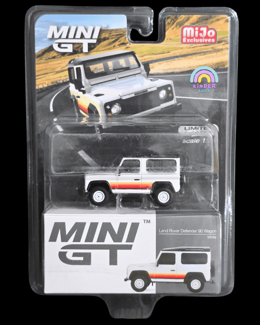 Mini GT Land Rover Defender 90 Wagon - White - Mijo Exclusives - Kinder Logs