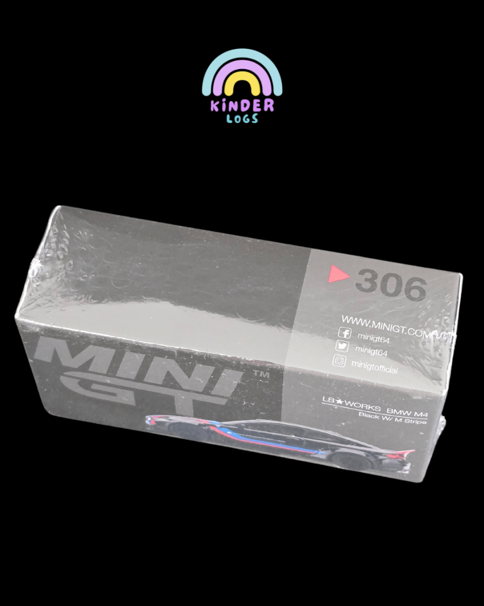 Mini GT LB Works BMW M4 - Black With M Stripe (Sealed Box) - Kinder Logs