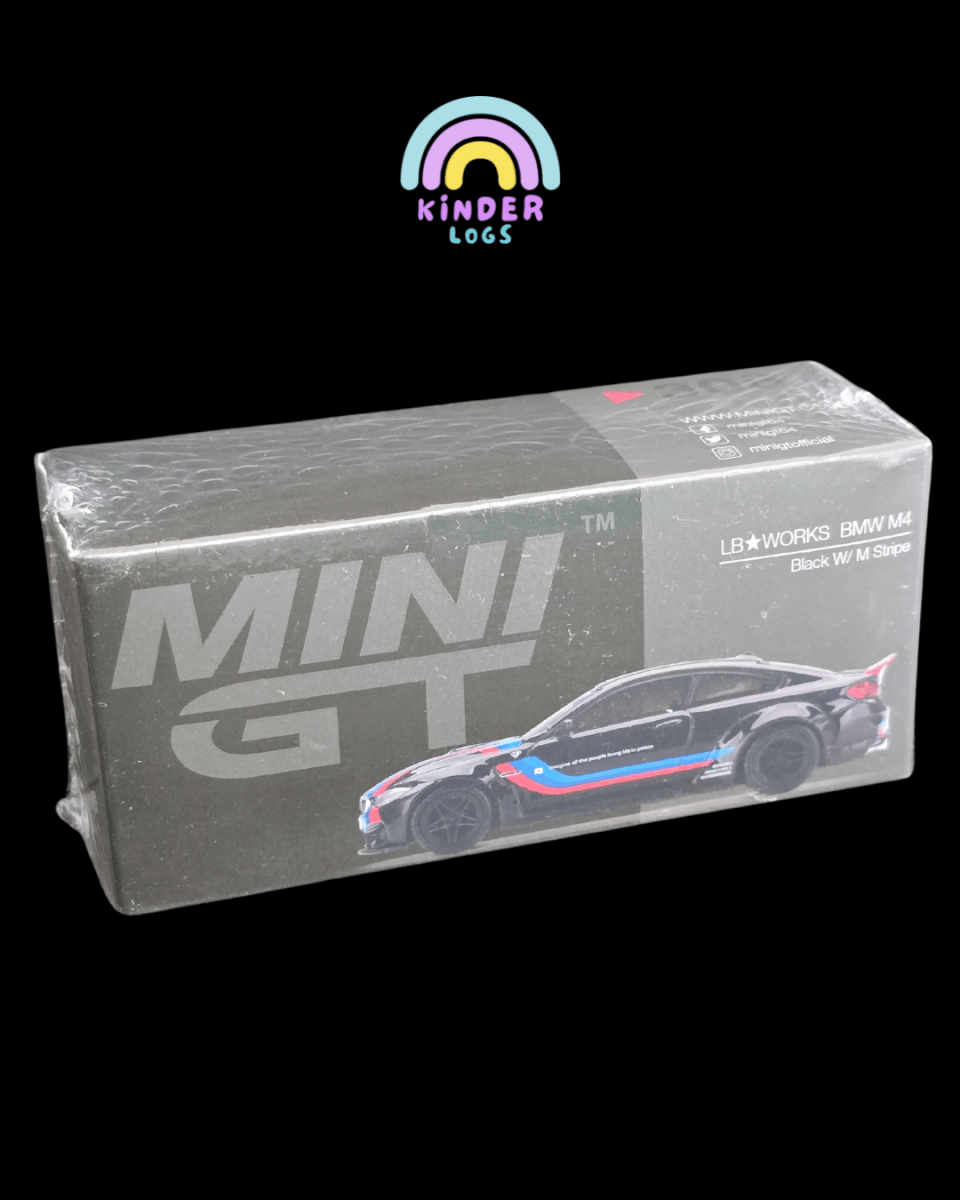 Mini GT LB Works BMW M4 - Black With M Stripe (Sealed Box) - Kinder Logs
