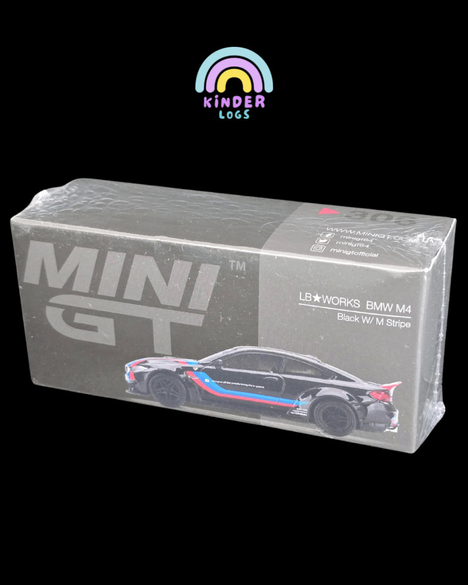 Mini GT LB Works BMW M4 - Black With M Stripe (Sealed Box) - Kinder Logs