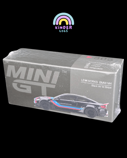 Mini GT LB Works BMW M4 - Black With M Stripe (Sealed Box) - Kinder Logs