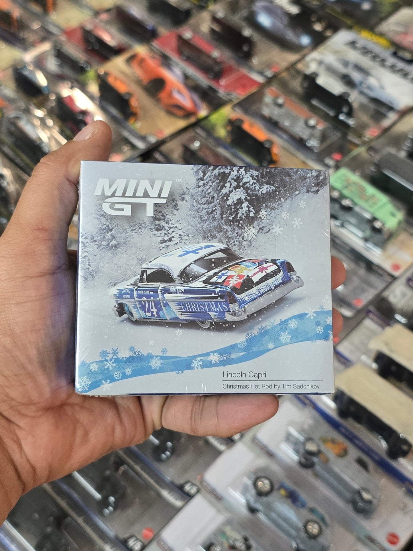 Mini GT Lincoln Capri Christmas Hot Rod by Tim Sadchikov (888) - Kinder Logs