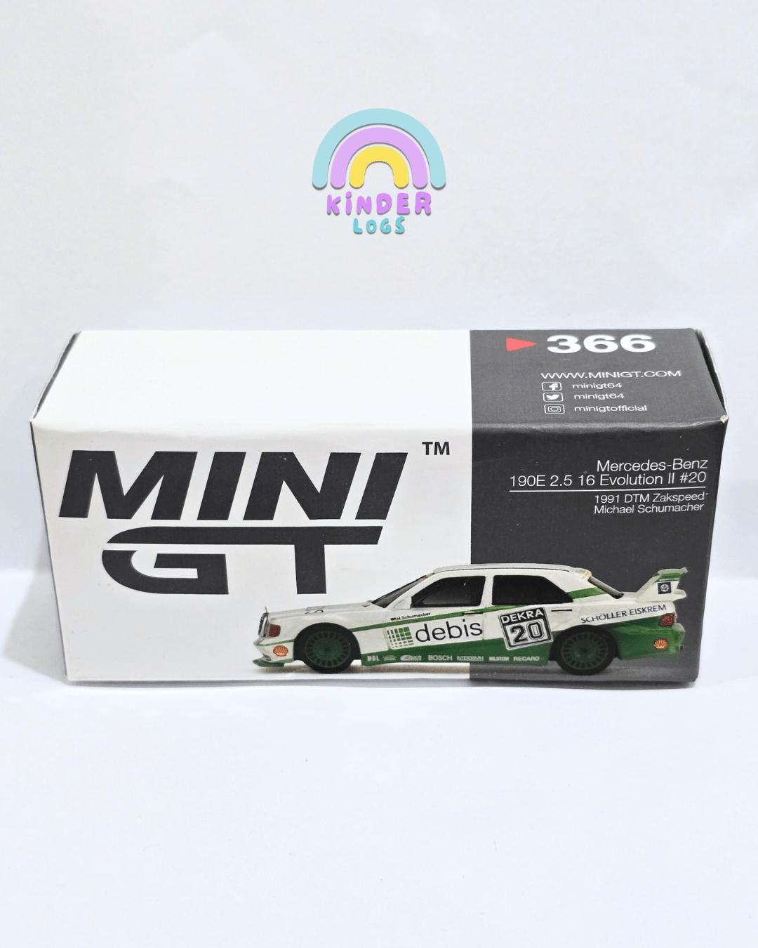 Mini GT Mercedes - Benz 190E 2.5 16 Evolution II 20 (Michael Schumacher) - Open Box - Kinder Logs