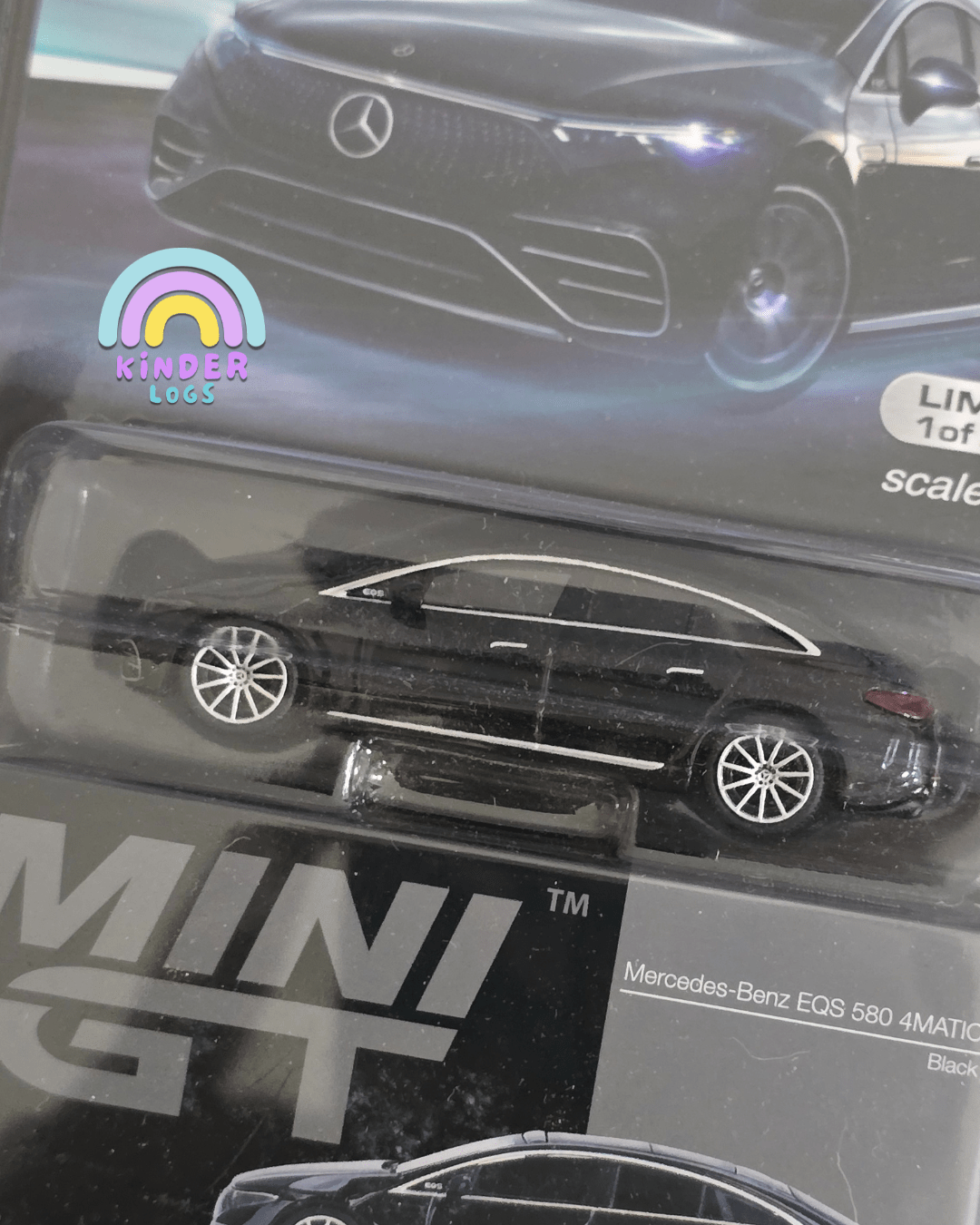 Mini GT Mercedes - Benz EQS 580 4MATIC (Black) - Mijo Exclusives - Kinder Logs