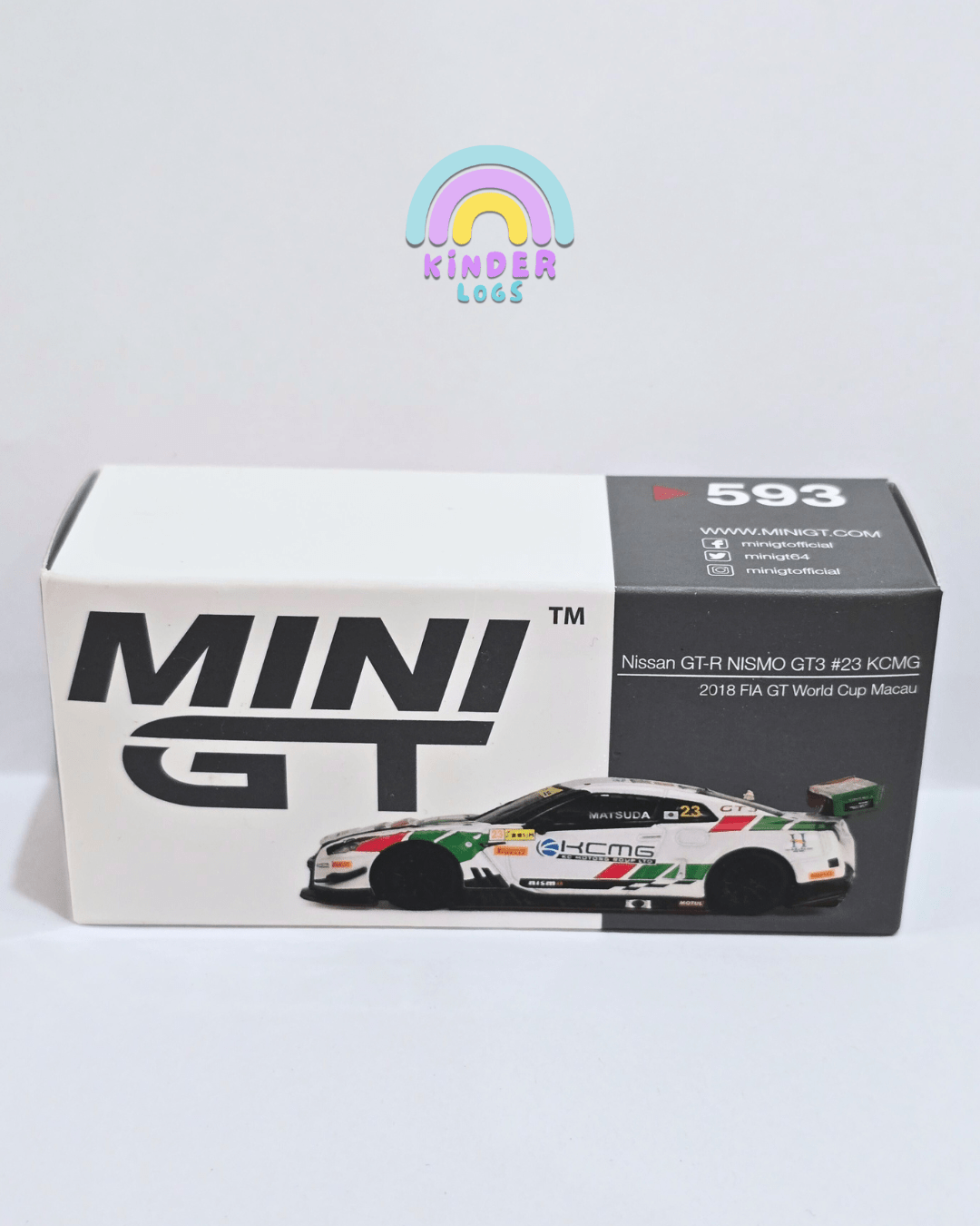 Mini GT Nissan GT - R NISMO GT3 23 KCMG - Open Box - Kinder Logs