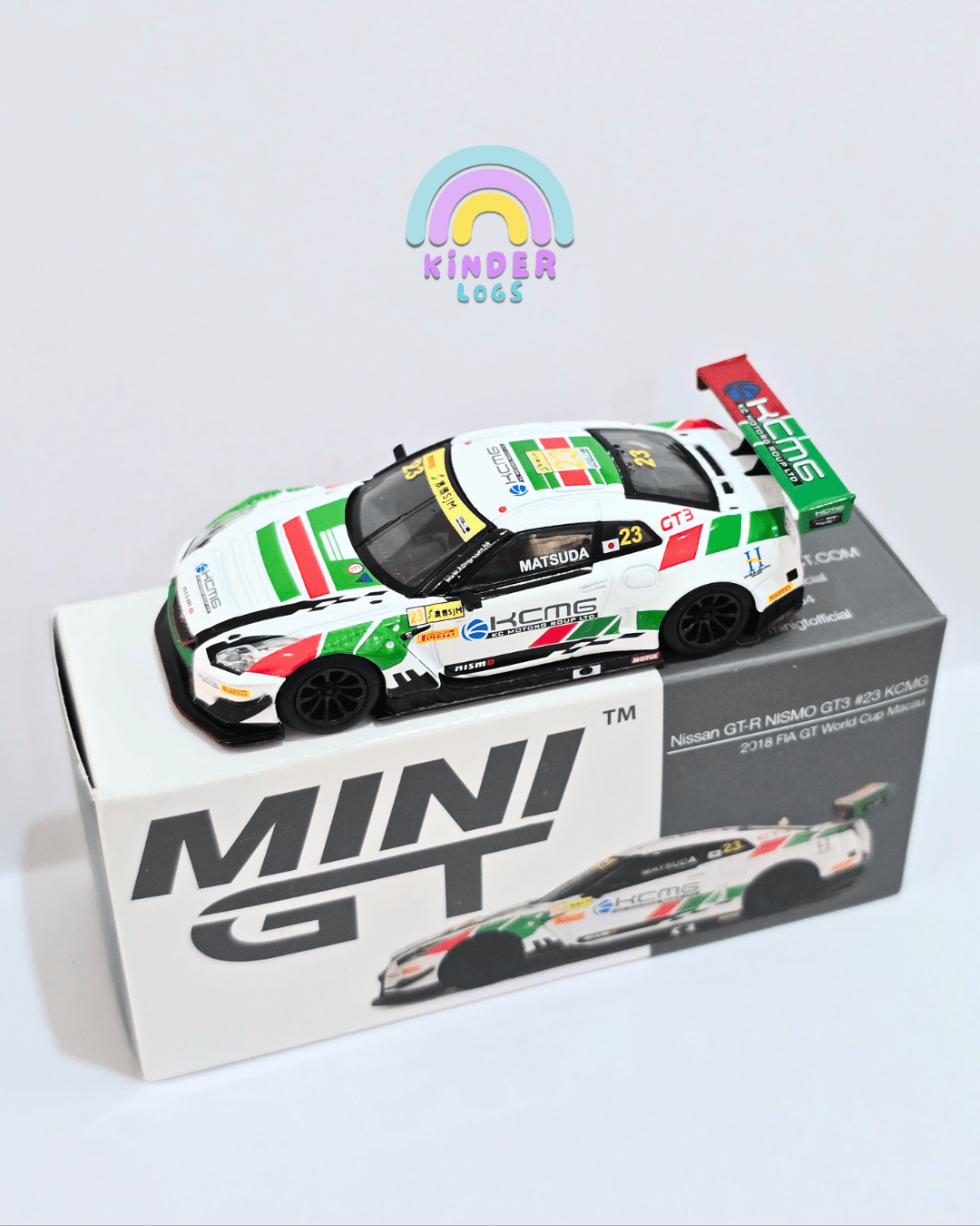 Mini GT Nissan GT - R NISMO GT3 23 KCMG - Open Box - Kinder Logs
