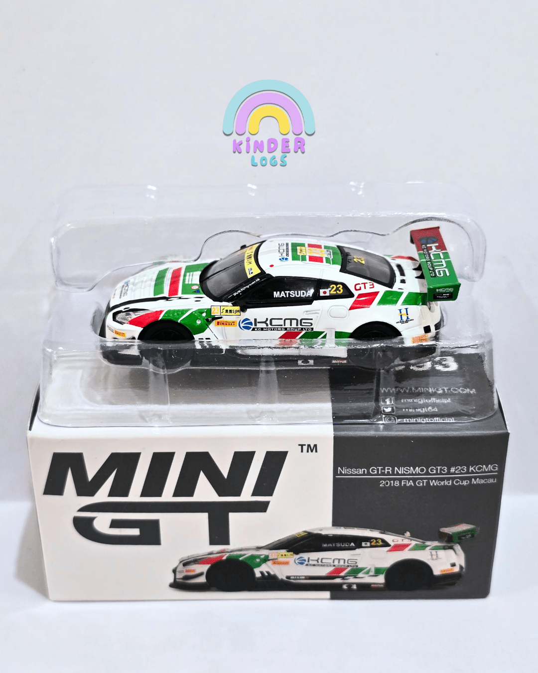 Mini GT Nissan GT - R NISMO GT3 23 KCMG - Open Box - Kinder Logs