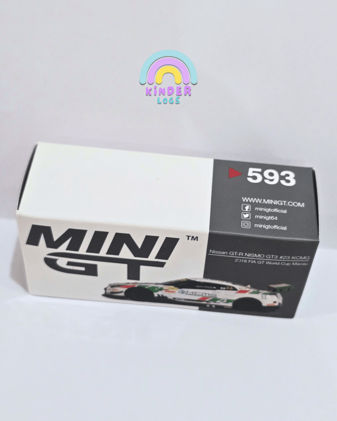 Mini GT Nissan GT - R NISMO GT3 23 KCMG - Open Box - Kinder Logs