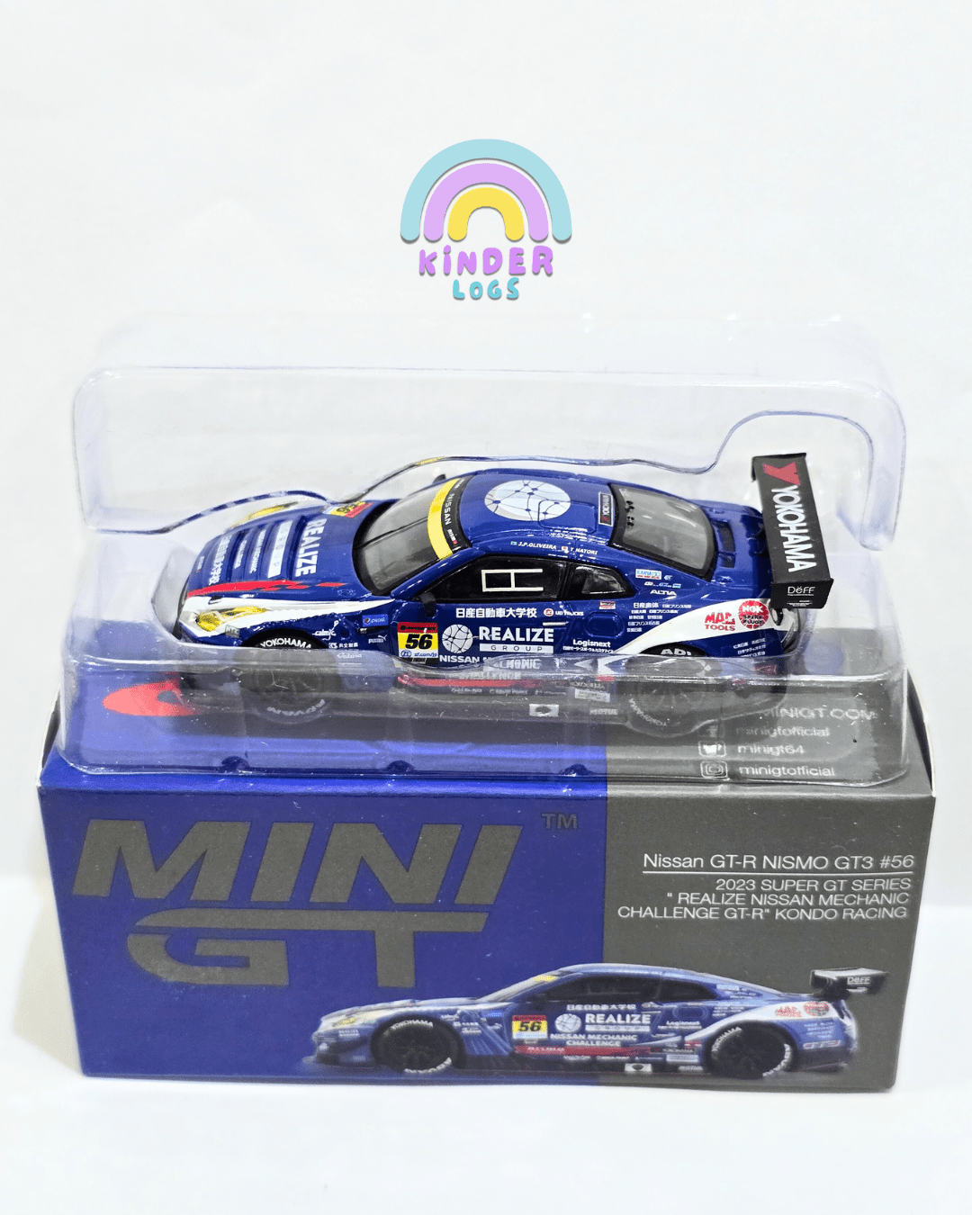 Mini GT Nissan GT - R NISMO GT3 56 - 2023 Super GT Series - Kondo Racing - Kinder Logs