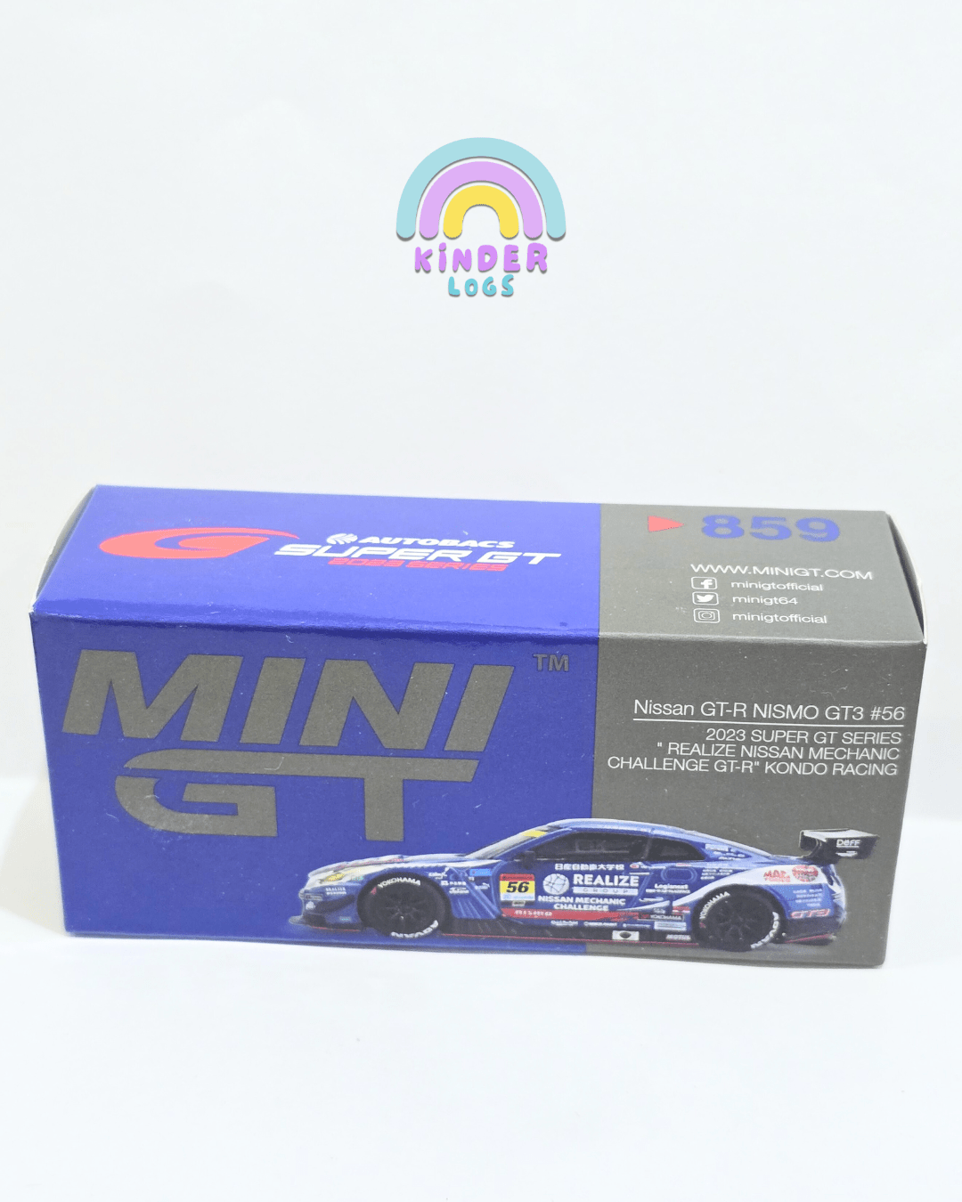 Mini GT Nissan GT - R NISMO GT3 56 - 2023 Super GT Series - Kondo Racing - Kinder Logs