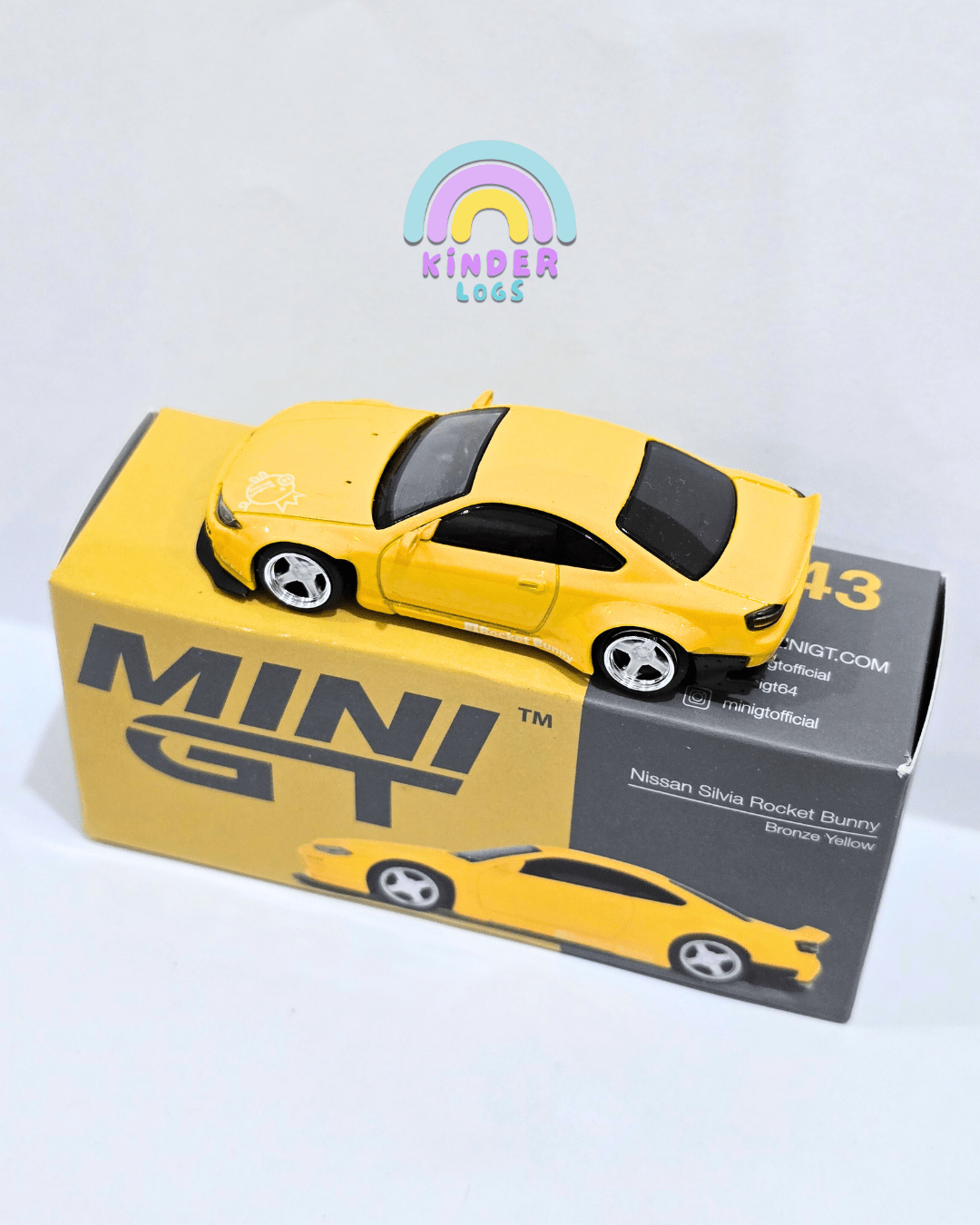 Mini GT Nissan Silvia Rocket Bunny (Bronze Yellow) - Open Box - Kinder Logs