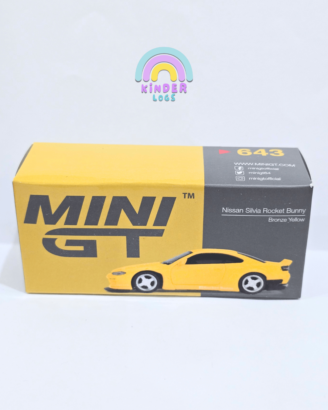 Mini GT Nissan Silvia Rocket Bunny (Bronze Yellow) - Open Box - Kinder Logs
