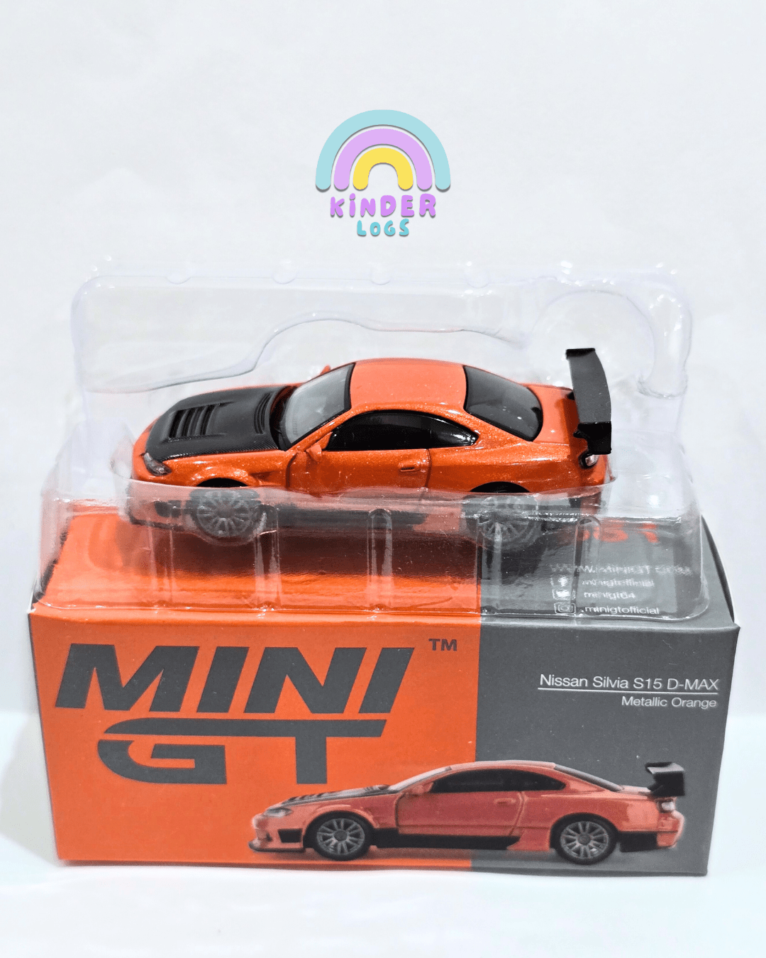Mini GT Nissan Silvia S15 D - MAX - Metallic Orange (Open Box) - Kinder Logs