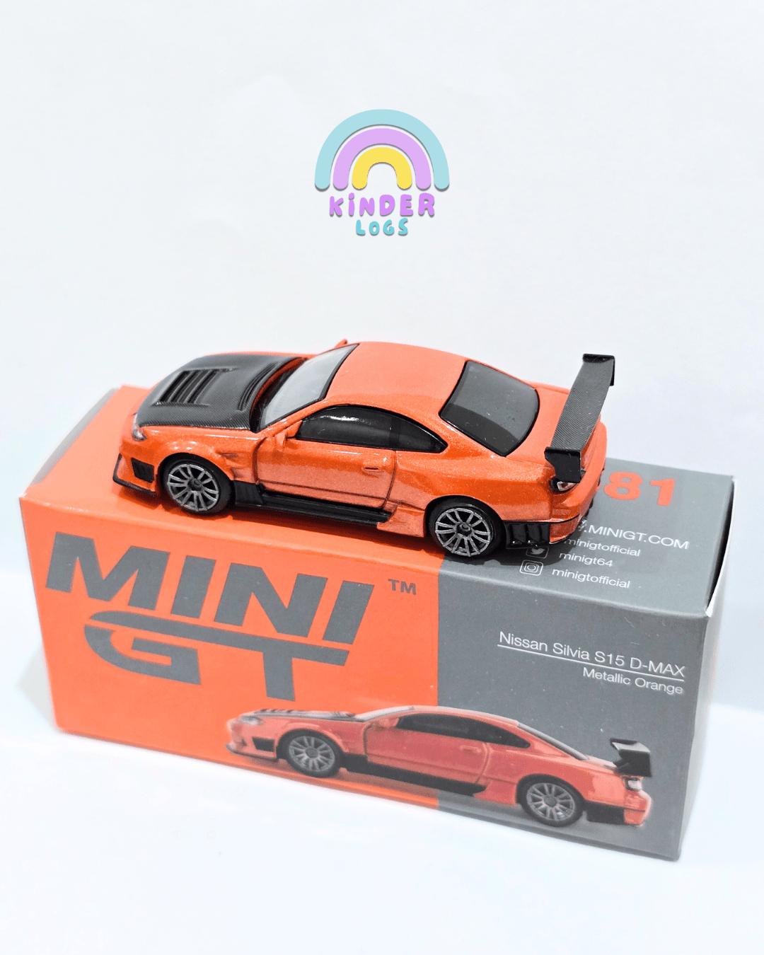 Mini GT Nissan Silvia S15 D - MAX - Metallic Orange (Open Box) - Kinder Logs