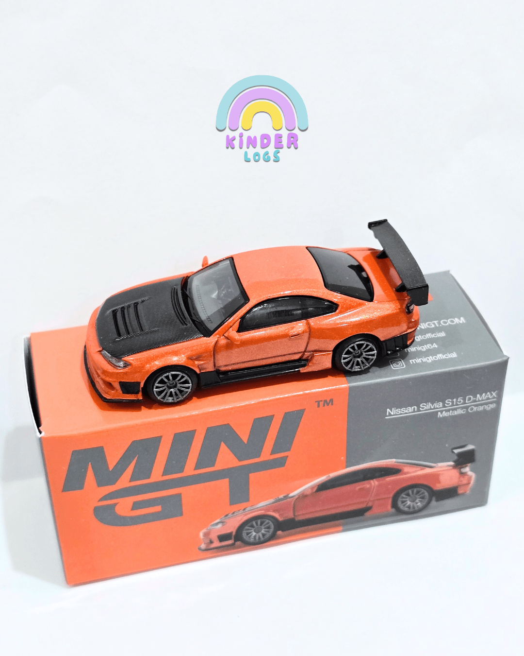 Mini GT Nissan Silvia S15 D - MAX - Metallic Orange (Open Box) - Kinder Logs
