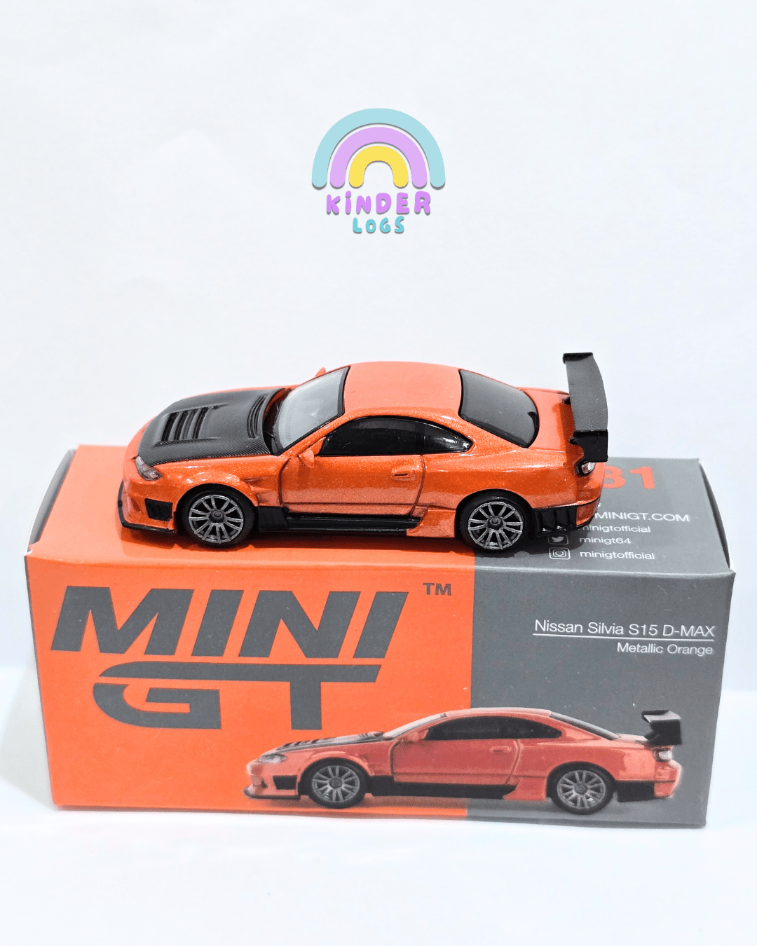 Mini GT Nissan Silvia S15 D - MAX - Metallic Orange (Open Box) - Kinder Logs