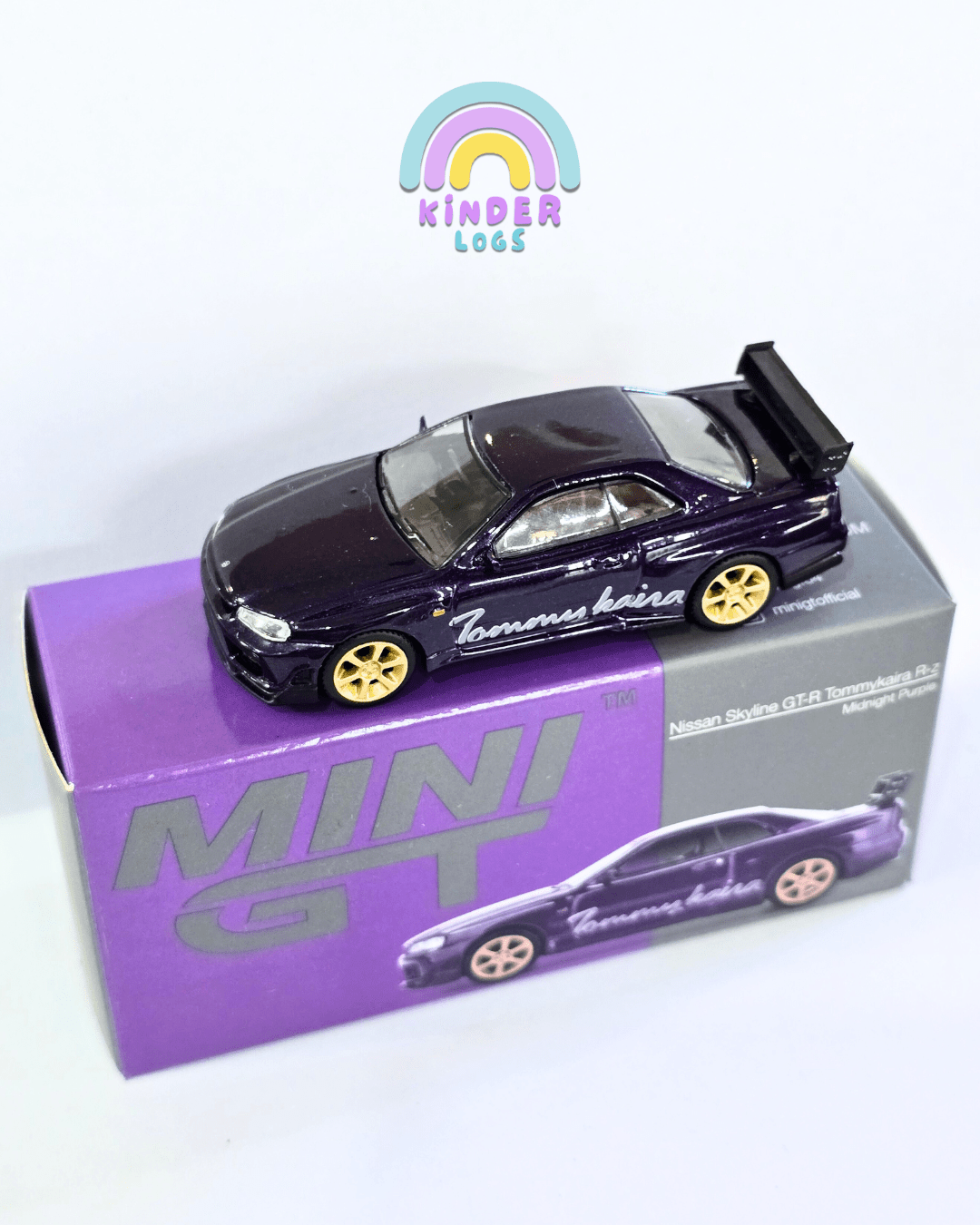 Mini GT Nissan Skyline GT - R Tommykaira R - Z - Midnight Purple (Open Box) - Kinder Logs