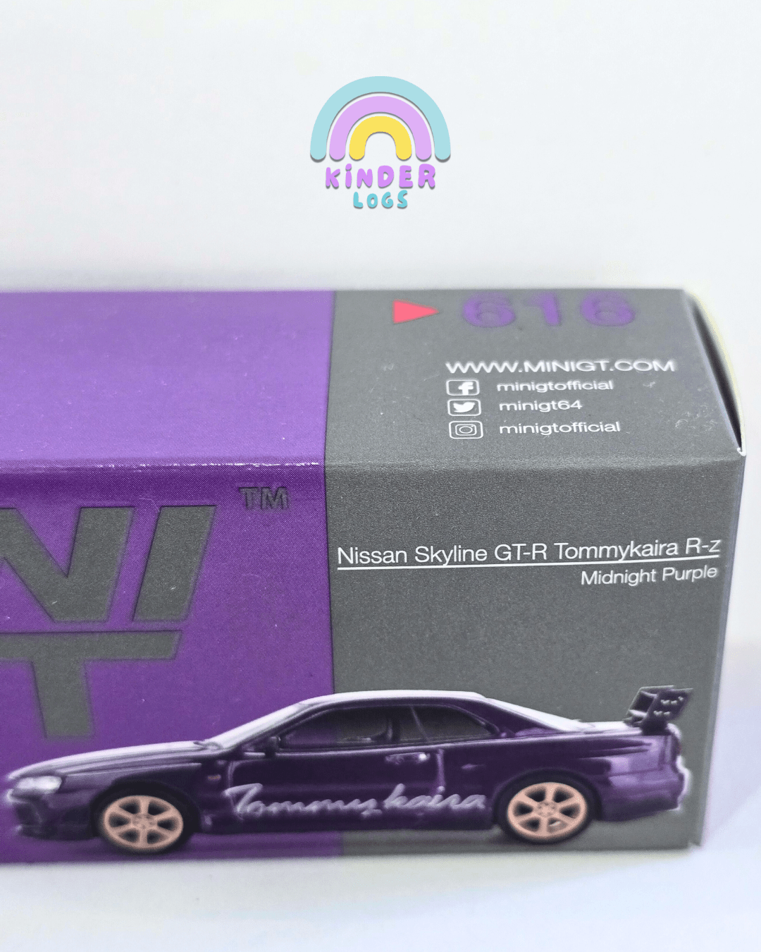 Mini GT Nissan Skyline GT - R Tommykaira R - Z - Midnight Purple (Open Box) - Kinder Logs