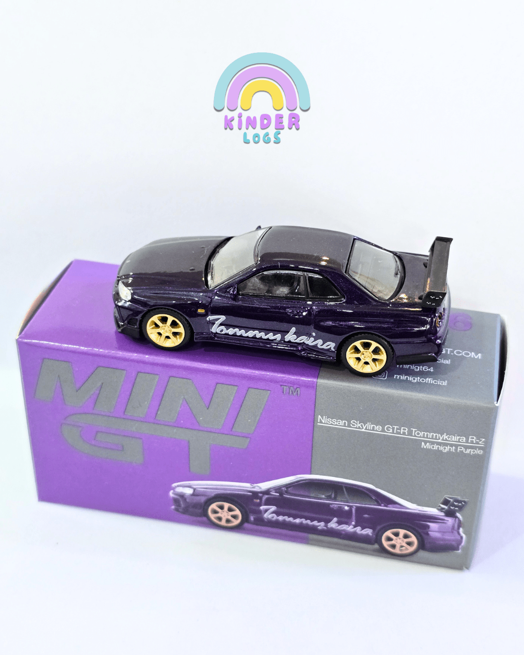 Mini GT Nissan Skyline GT - R Tommykaira R - Z - Midnight Purple (Open Box) - Kinder Logs