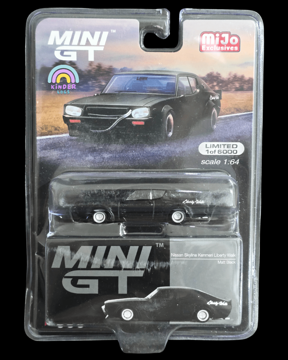 Mini GT Nissan Skyline Kenmeri Liberty Walk - Matte Black - Mijo Exclusives - Kinder Logs