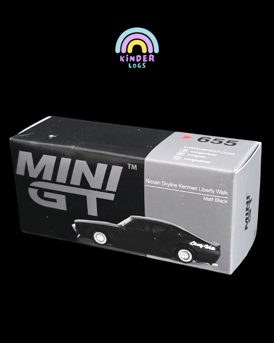 Mini GT Nissan Skyline Kenmeri Liberty Walk - Matte Black (Open Box) - Kinder Logs