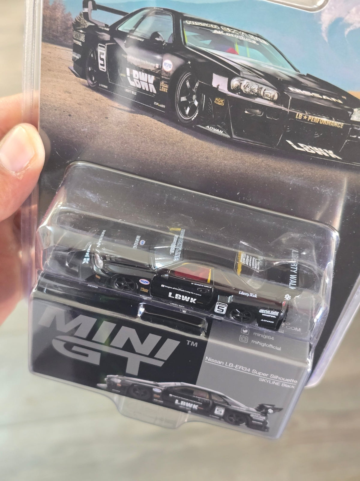 Mini GT Nissan Skyline LB - ER34 Super Silhouette LBWK - Skyline Black - Kinder Logs