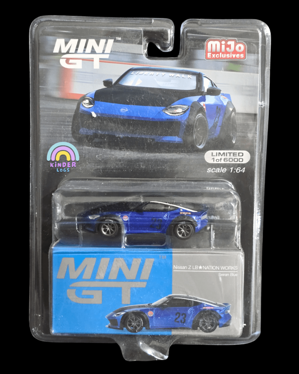 Mini GT Nissan Z LB Nation Works - Seiran Blue - Mijo Exclusives - Kinder Logs