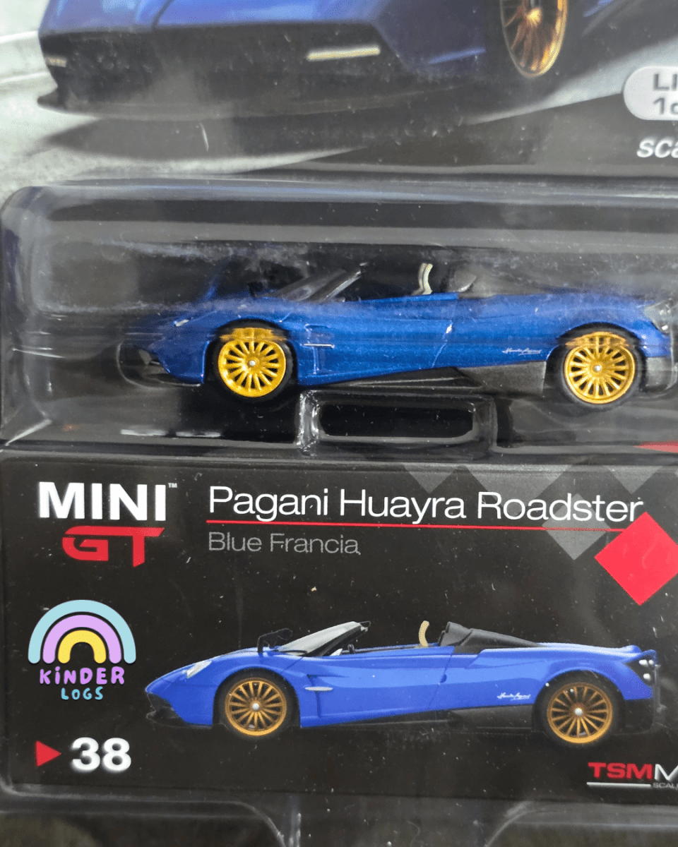 Mini GT Pagani Huayra Roadster - Blue Francia - Mijo Exclusives - Kinder Logs