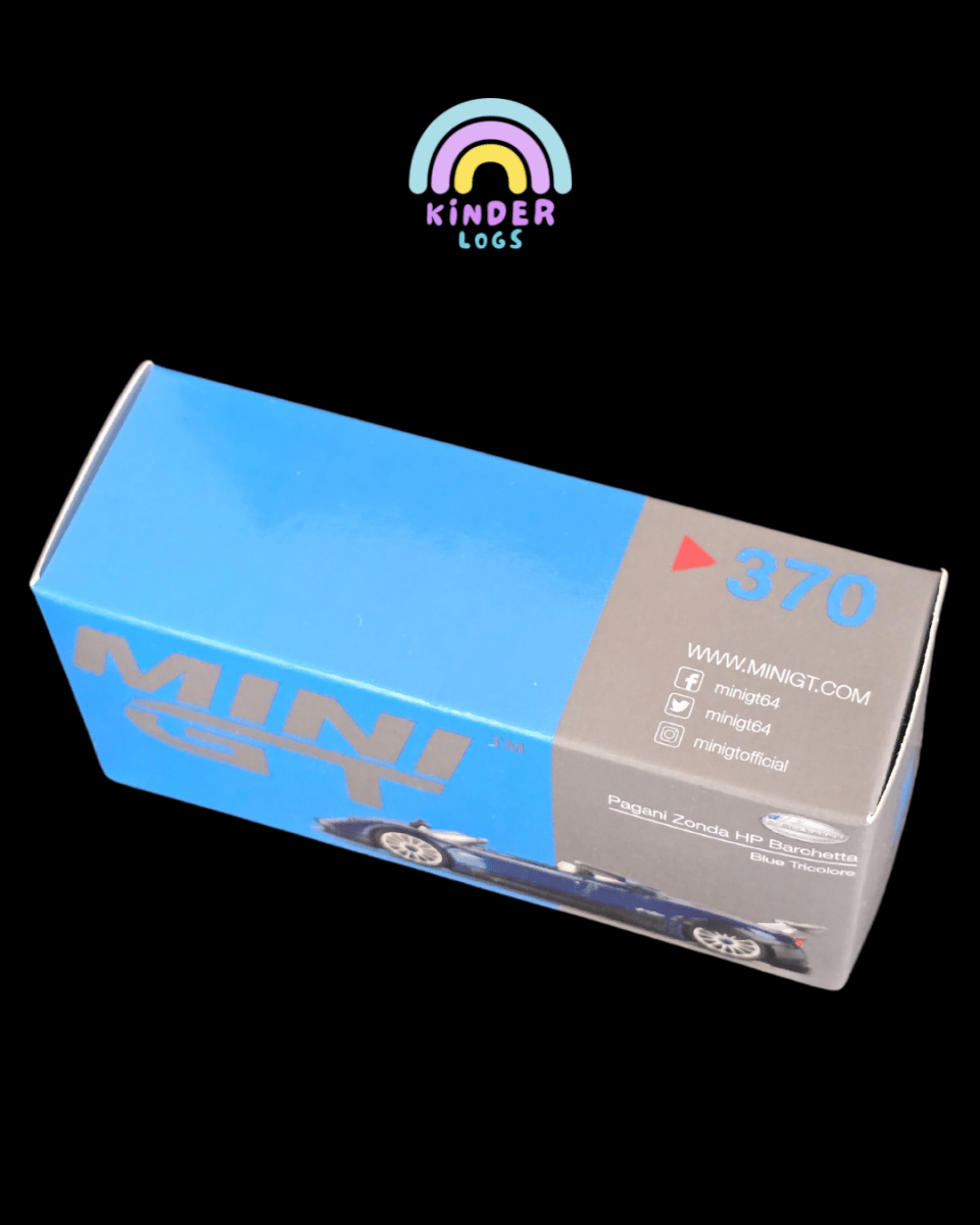 Mini GT Pagani Zonda HP Barchetta Blue Tricolore (Open Box) - Kinder Logs