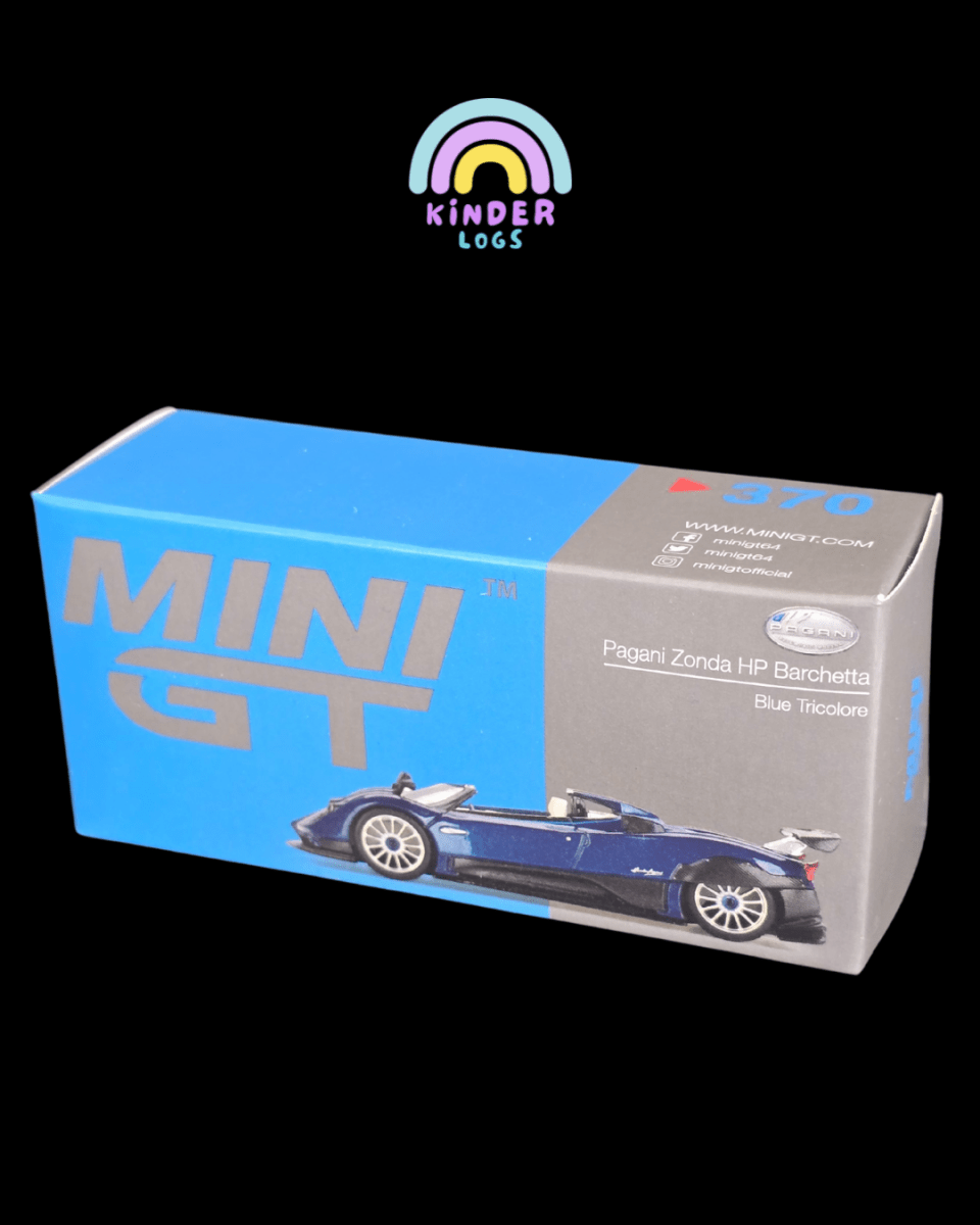 Mini GT Pagani Zonda HP Barchetta Blue Tricolore (Open Box) - Kinder Logs