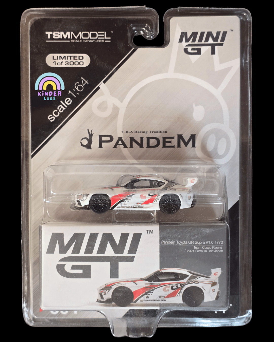 Pandem GT Supra Toyota GR Mini V1.0 - MINI Silver – White 1:64! of