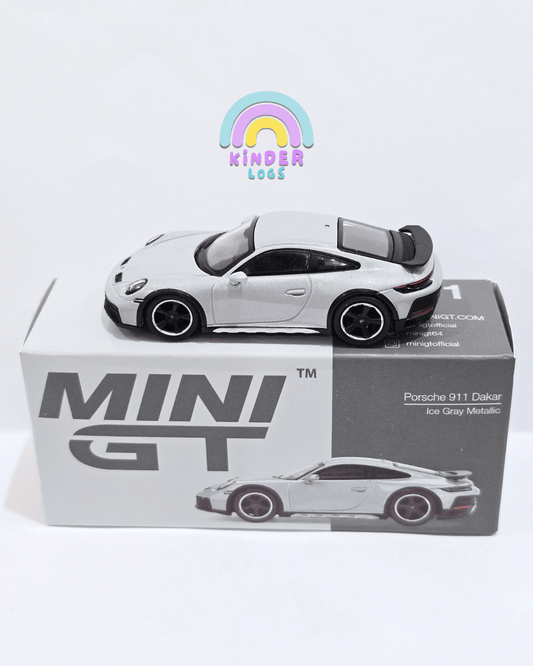 Mini GT Porsche 911 Dakar - Ice Gray Metallic (Open Box) - Kinder Logs