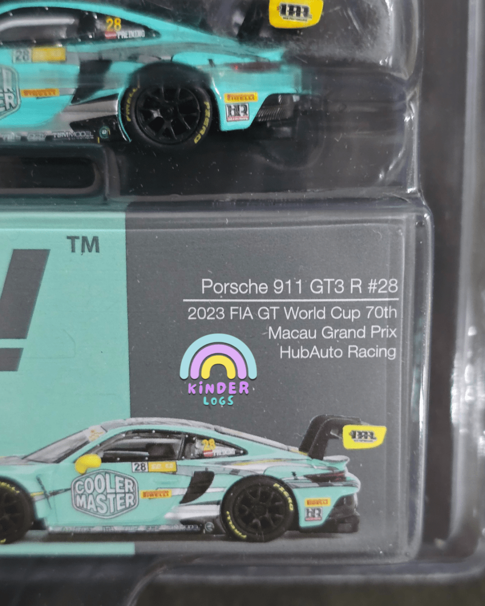 Mini GT Porsche 911 GT3 R #28 - 2023 FIA GT World Cup - Kinder Logs