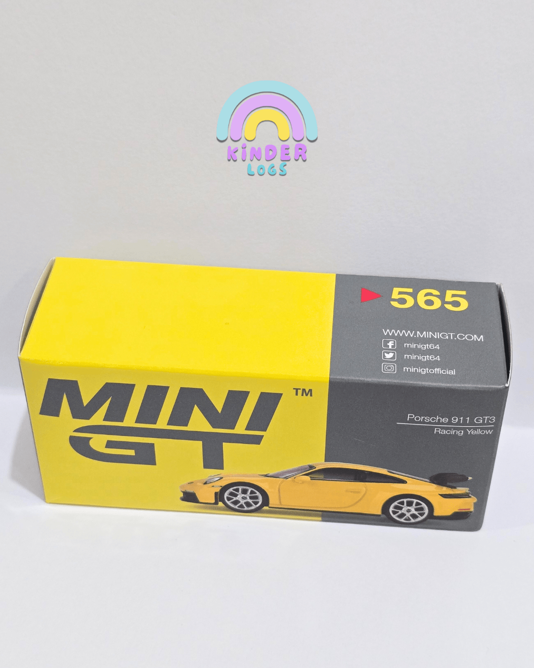 Mini GT Porsche 911 GT3 - Racing Yellow (Open Box) - Kinder Logs