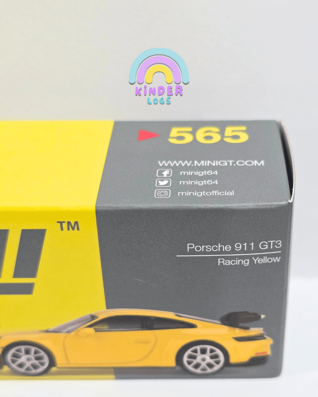 Mini GT Porsche 911 GT3 - Racing Yellow (Open Box) - Kinder Logs