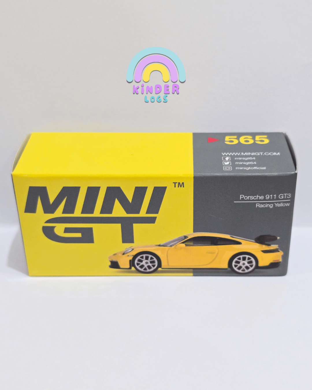 Mini GT Porsche 911 GT3 - Racing Yellow (Open Box) - Kinder Logs