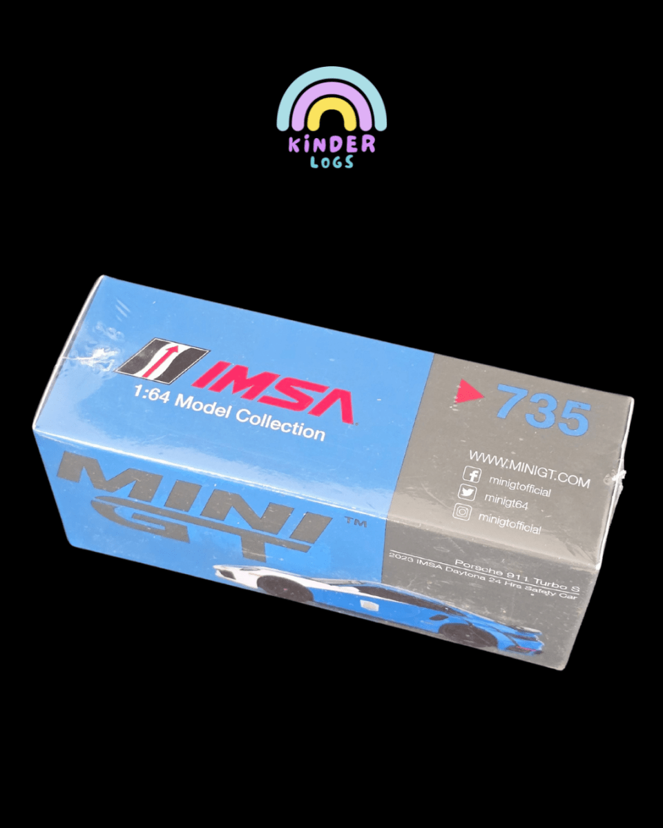 Mini GT Porsche 911 Turbo S Safety Car 2023 IMSA Daytona 24 Hrs (Sealed Box) - Kinder Logs