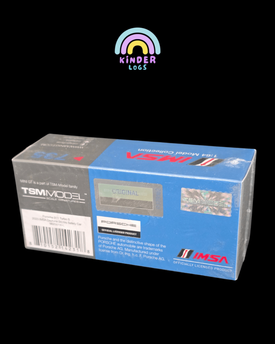 Mini GT Porsche 911 Turbo S Safety Car 2023 IMSA Daytona 24 Hrs (Sealed Box) - Kinder Logs