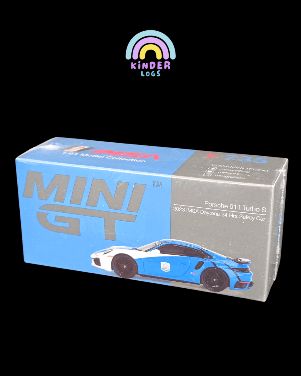 Mini GT Porsche 911 Turbo S Safety Car 2023 IMSA Daytona 24 Hrs (Sealed Box) - Kinder Logs