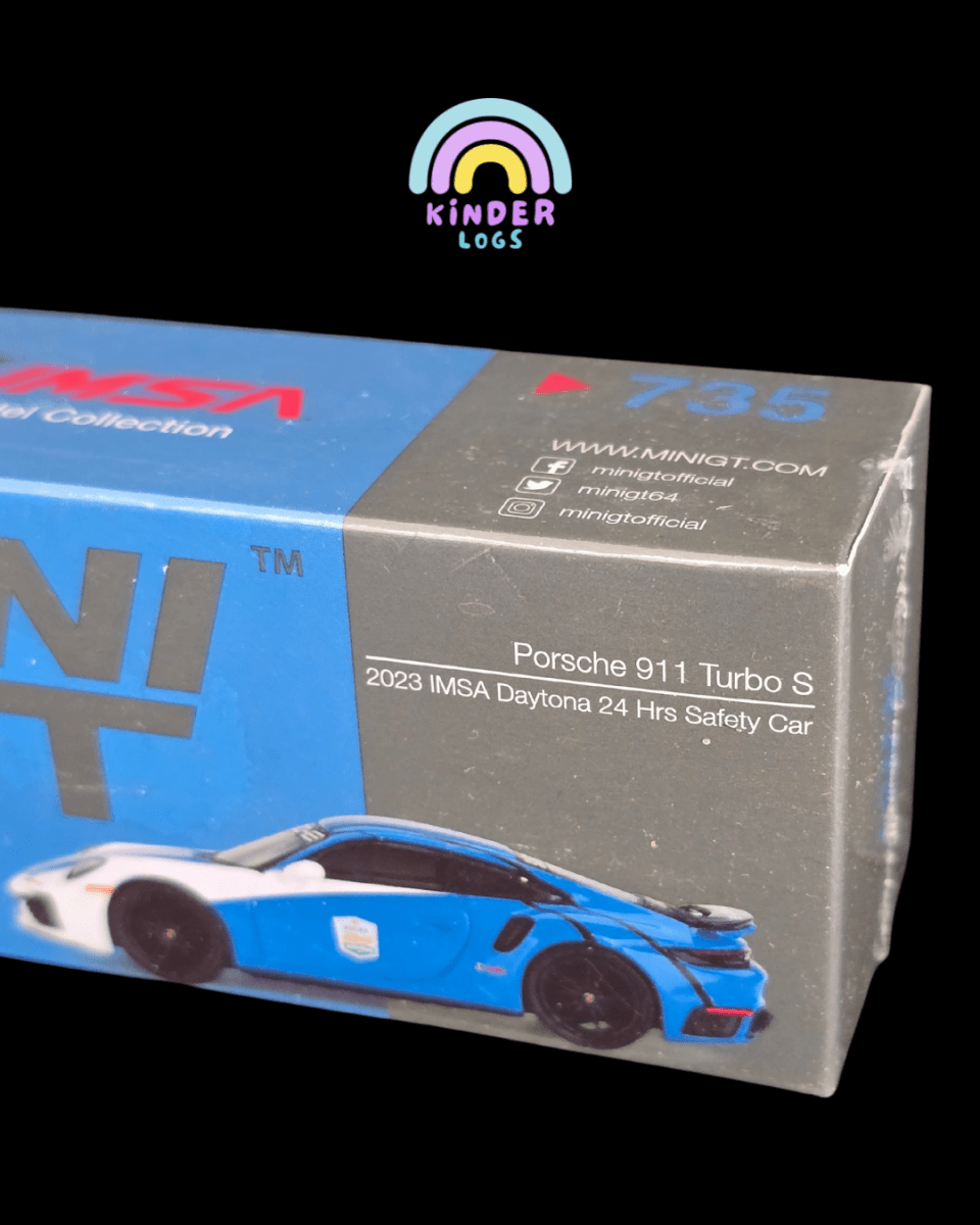 Mini GT Porsche 911 Turbo S Safety Car 2023 IMSA Daytona 24 Hrs (Sealed Box) - Kinder Logs