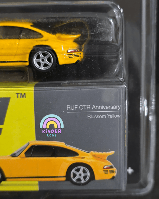 Mini GT Porsche RUF CTR Anniversary - Blossom Yellow - Mijo Exclusives - Kinder Logs