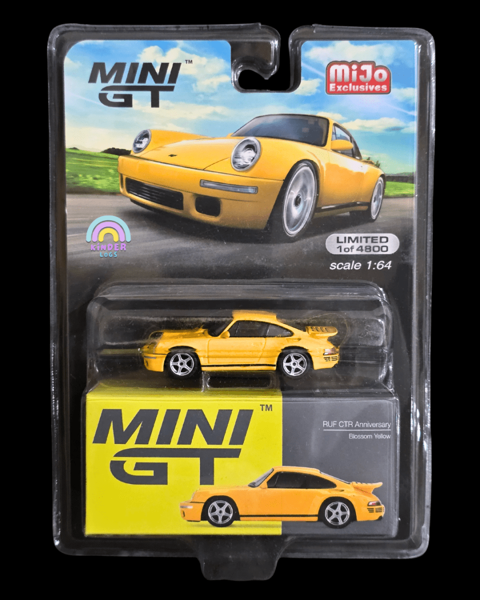 Mini GT Porsche RUF CTR Anniversary - Blossom Yellow - Mijo Exclusives - Kinder Logs