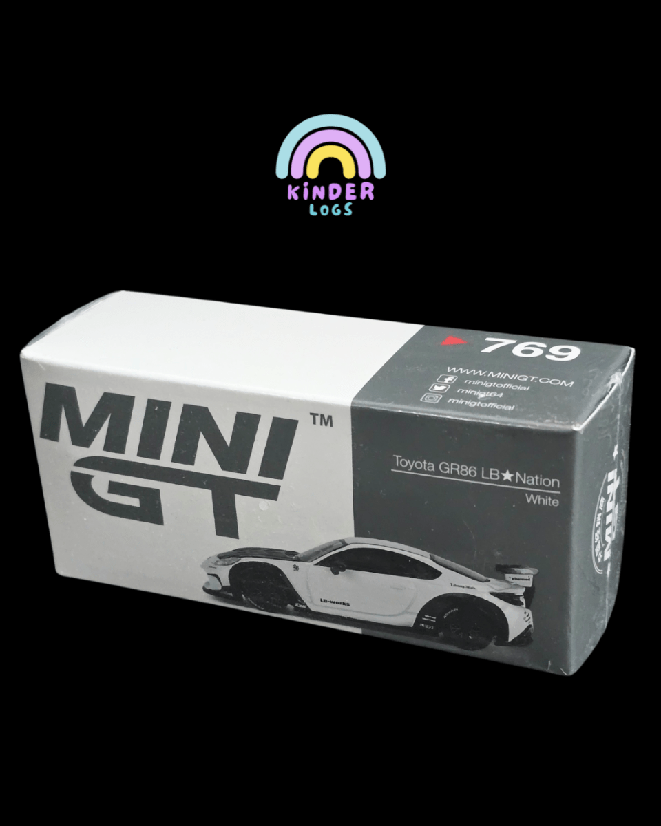 Mini GT Toyota GR86 LB Nation - White (Sealed Box) - Kinder Logs