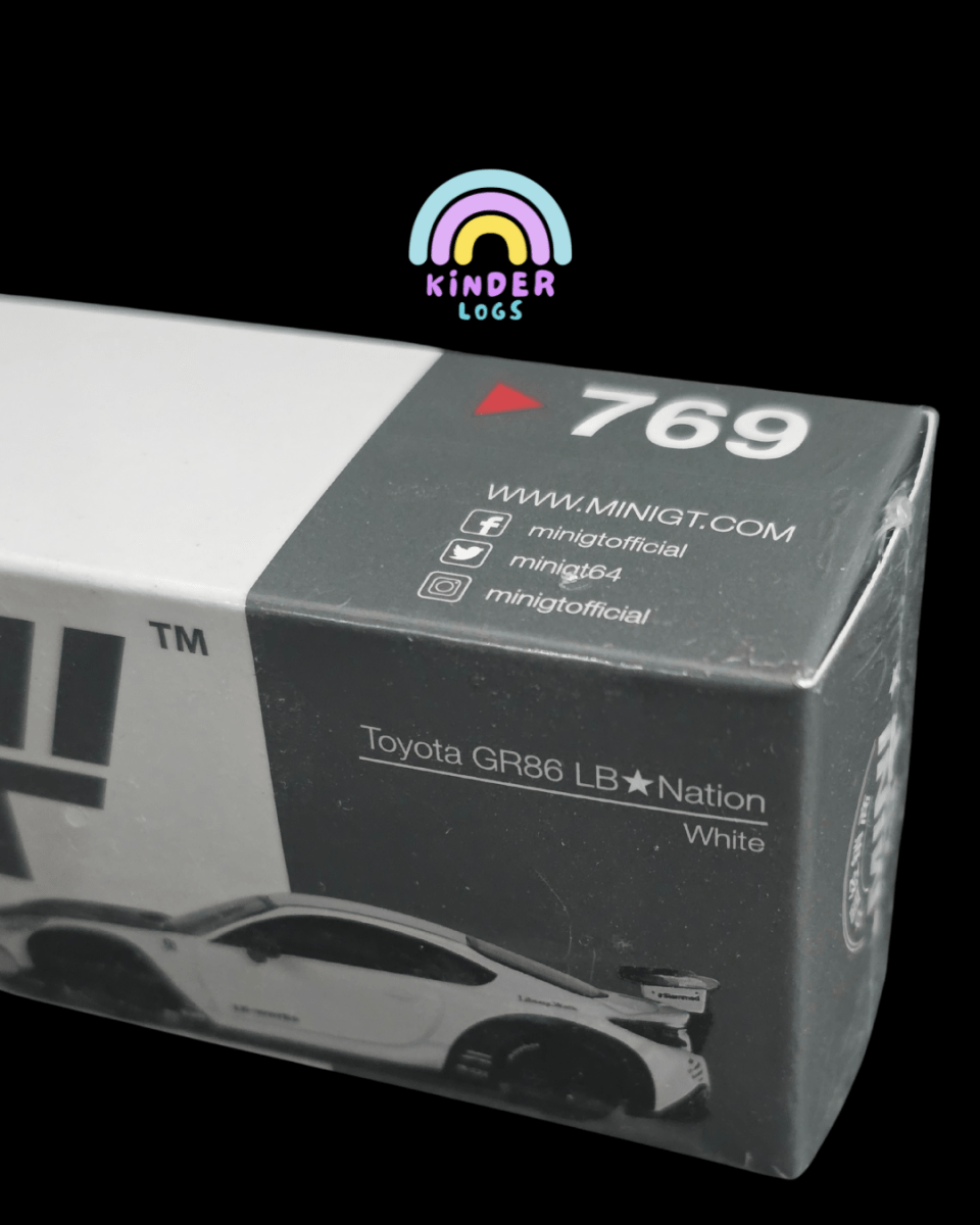 Mini GT Toyota GR86 LB Nation - White (Sealed Box) - Kinder Logs