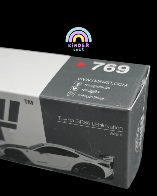 Mini GT Toyota GR86 LB Nation - White (Sealed Box) - Kinder Logs
